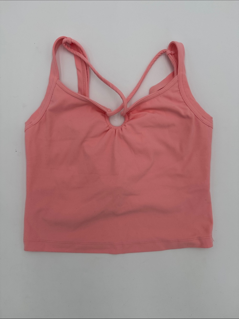 Pink Ring-Front Strappy Crop Tank